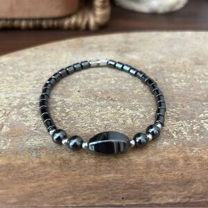 Hematite Black Beaded Bracelet